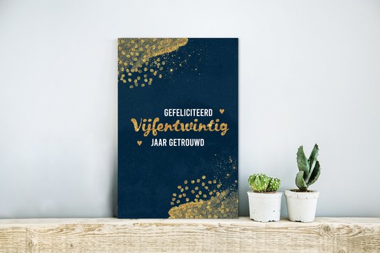 Décoration murale Métal - Peinture Aluminium Industriel - Félicitations pour vingt-cinq ans de mariage - Citations - Proverbes - Or - Mariage - 20x30 cm - Dibond - Photo sur aluminium - Décoration murale industrielle - Pour le salon/chambre