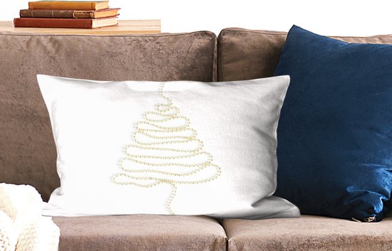 Coussins Coussins décoratifs - Oreillers Salon - 60x40 cm - Hiver - Arbre - Perles
