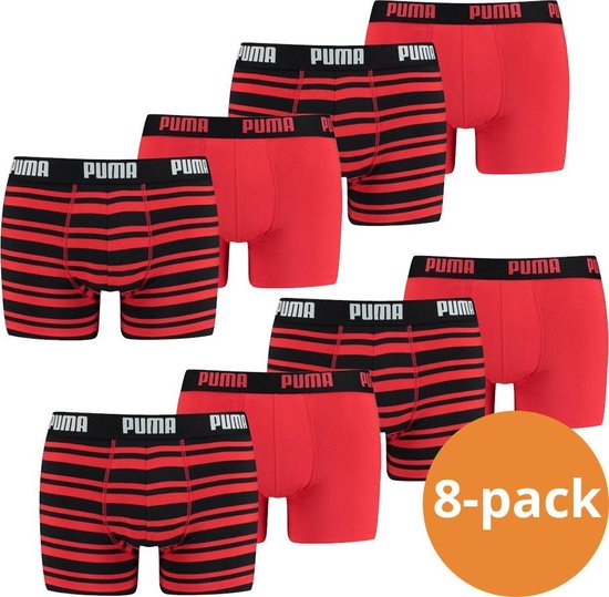 Puma Boxershorts Heren Stripe Red - 8-pack Rode Puma Boxershorts - Maat XL  | bol.com
