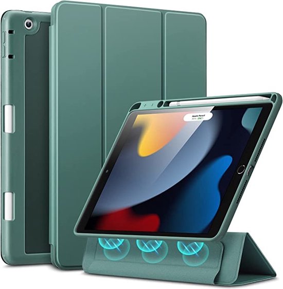 Coque iPad 2021 - Coque iPad 10.2 2019/2020/2021 - Coque iPad 10.2 Vert  Foncé - Smart