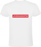 Levensgenieter | Heren T-shirt | Wit | Chill |  Feest | Festival | Vakantie | Relax