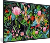 Fotolijst incl. Poster - Jungle - Planten - Dieren - 120x80 cm - Posterlijst