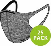 Blackspade 25 pack - Uniseks wasbaar mondkapje volwassenen - Herbruikbaar - Grijs