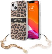 iPhone 13 Backcase hoesje - Guess - Luipaard Luipaard - TPU (Zacht)