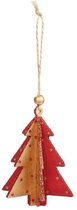 Moses Kerstboomhanger Boom 3d 7 X 8,5 Cm Hout Rood/goud