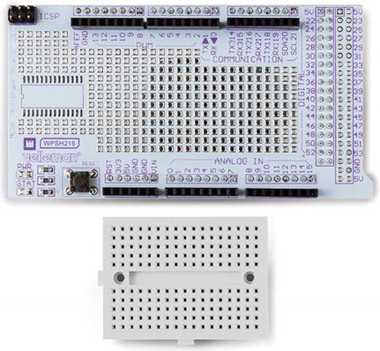 Whadda Protoshield Prototyping Board Met Mini Breadboard Voor Arduino