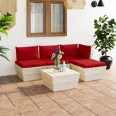 Decoways - 5-delige Loungeset met kussens pallet vurenhout