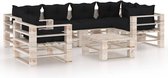 Decoways - 7-delige Loungeset met kussens pallet grenenhout