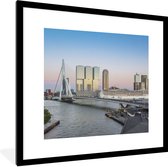 Fotolijst incl. Poster - Rotterdam - Water - Brug - 40x40 cm - Posterlijst
