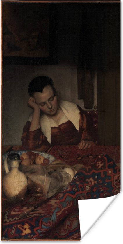 Poster Slapend meisje - Johannes Vermeer - 60x120 cm