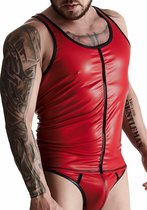 Wetlook Men's sleeveless t-shirt - Red - Maat 2XL