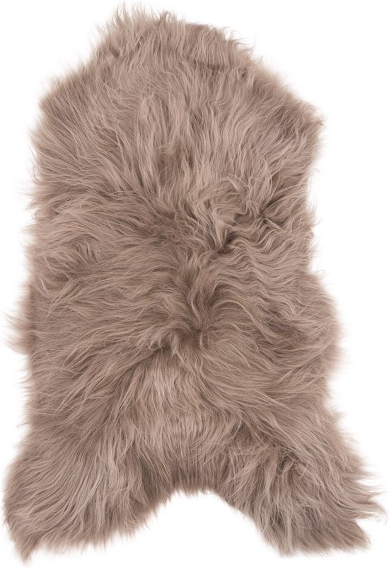 Fluffy Ijslandse Schapenvacht Taupe 100-110cm