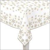 Ambiente papieren tafelkleed 120X180cm Snow Crystals Gold/White