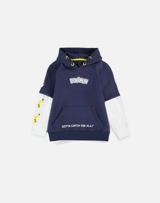 Pokémon - Double Sleeve Kinder hoodie/trui - Kids 158 - Blauw