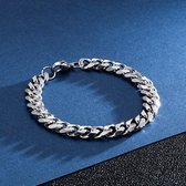 Cuban Link Heren Armband - Dikke Schakel - 7mm - Zilver kleurig - Schakelarmband - Armbanden - Cadeau voor Man - Mannen Cadeautjes