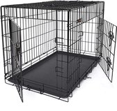 Homestoreking Hondenkooi met Twee Deuren - 106 x 77.5 x 70 cm - Metaal Zwart