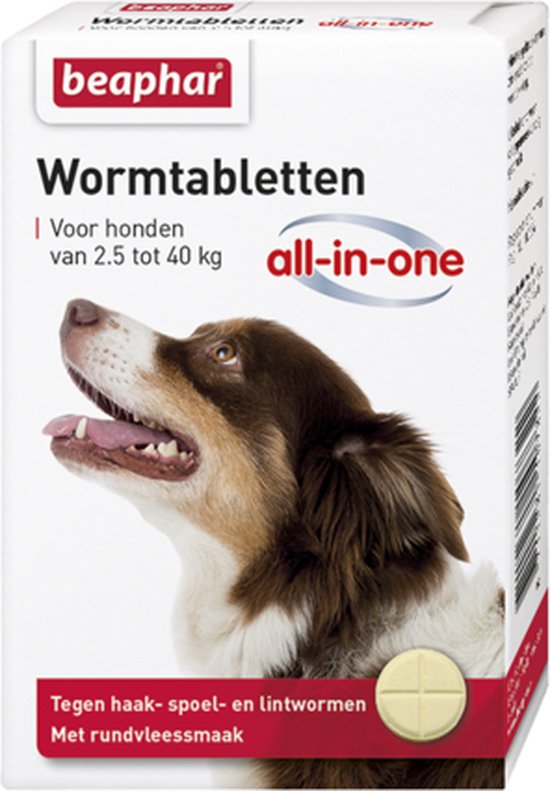 Beaphar All In One Ontwormingsmiddel - Hond 2.5-40 kg - 4 Tabletten - Beaphar