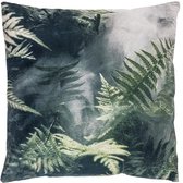Velvet kussen botanisch - groen - vierkante sierkussen - 45x45cm