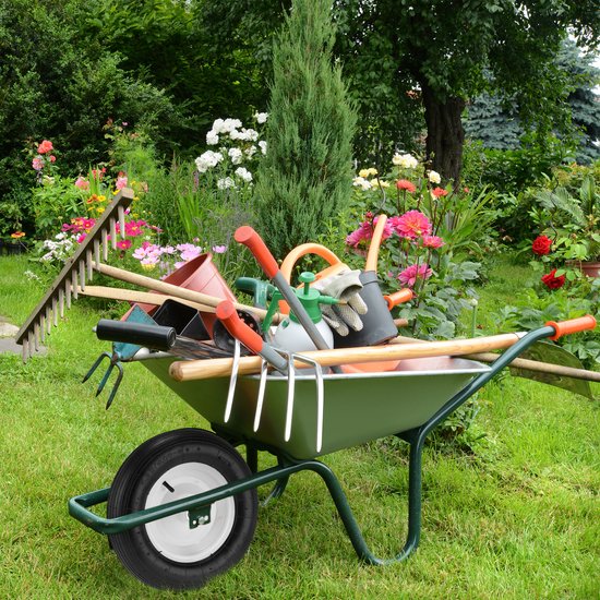 Relaxdays kruiwagenwiel - 4.80/4.00-8 - met luchtband - stalen velg - zwart-wit van Relaxdays — afbeelding 5