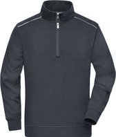 James & Nicholson Solid sweater met rits JN895 - Antraciet - XL