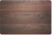 Bureau onderlegger - Muismat - Bureau mat - Gladde donkerbruine hout structuur - 60x40 cm