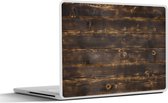 Laptop sticker - 12.3 inch - Hout structuur gemaakt van donker hout - 30x22cm - Laptopstickers - Laptop skin - Cover