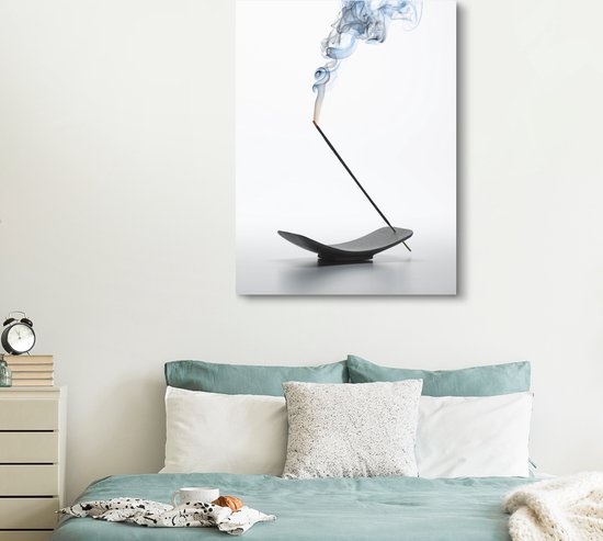 Toile Peinture Brûler de l'Encens - 120x160 cm - Décoration murale XXL
