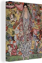 Canvas Schilderij Portret van Friedericke Maria Beer - schilderij van Gustav Klimt - 60x80 cm - Wanddecoratie