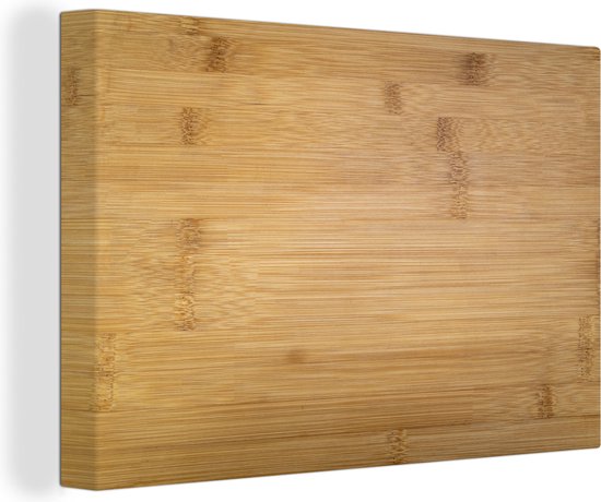Canvas Schilderij De hout structuur van een snijplank voor in de keuken - 60x40 cm - Wanddecoratie