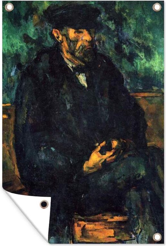 Tuinposters buiten De tuinman Vallier - Schilderij van Paul Cézanne - 60x90 cm - Tuindoek - Buitenposter