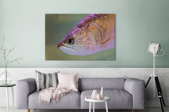 Tableau sur toile Truite aux couleurs brillantes - 180x120 cm - Décoration murale XXL