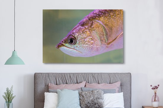 Tableau sur toile Truite aux couleurs brillantes - 180x120 cm - Décoration murale XXL