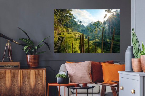 Stickers muraux - Film autocollant - Rizières en terrasse en Indonésie - 120x80 cm - Film adhésif - Stickers muraux chambre enfant - Papier peint autocollant - Papier peint autocollant - Film autocollant