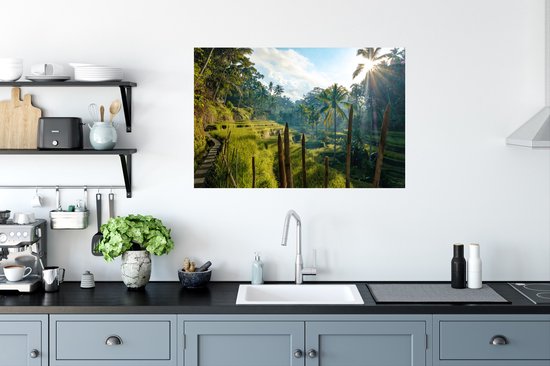 Stickers Stickers muraux - Rizière en terrasse en Indonésie - 90x60 cm - Film adhésif