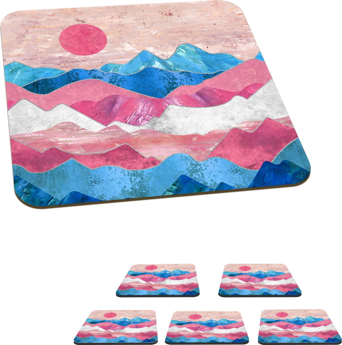 Onderzetters voor glazen - Transgender - Marmer - Pride - 10x10 cm - Glasonderzetters - 6 stuks
