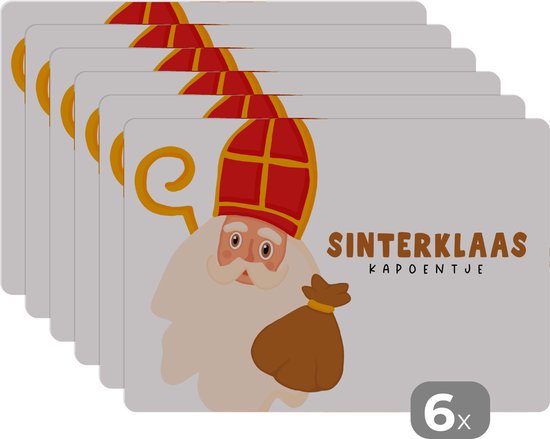 Foto: Placemat kinderen placemat placemats kunststof sinterklaas sint quotes sinterklaas kapoentje kinderen jongens meisjes kindje 45x30 cm 6 stuks hittebestendig anti slip onderlegger afneembaar