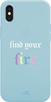 iPhone X/XS - Find Your Fire Blue - iPhone Rainbow Quotes Case