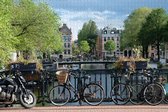 Fietsen om Amsterdamse brug - Extra Moeilijke Puzzel 1500 stukjes | Amsterdam - Nederland