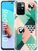 Xiaomi Redmi 10 Hoesje Exotic Trendy Parrots - Designed by Cazy