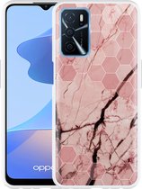 Oppo A54s Hoesje Pink Marble - Designed by Cazy