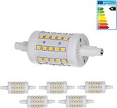 5 x LED-lamp R7S 7W warm wit 78mm dimbaar