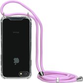 Apple iPhone 8 Hoesje - Mobiparts - Lanyard Serie - TPU Hoesje met koord - Violet - Hoesje Geschikt Voor Apple iPhone 8