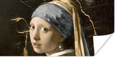 Poster Meisje met de parel - Marmer - Goud - Zwart - 150x75 cm