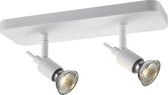 Plafondlamp wit of zwart GU10 spot op stang 2x5W LED