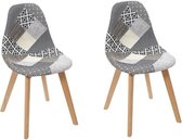 PATCHWORK Set van 2 Stoelen - Grijs - L 86.5 x D 57.8 x H 47cm