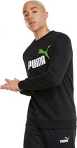 Puma Essentials+ 2 Big Logo Crew Sweater Zwart Heren - Maat L