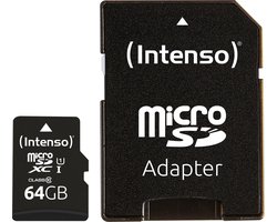 (Intenso) 64GB Micro SDXC geheugenkaart UHS-I Premium - Class 10 - 64GB - met SD adapter