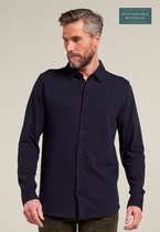 Dstrezzed - Overhemd Heavy Slub Jersey Donkerblauw - L - Heren - Regular-fit