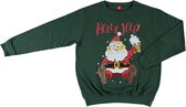 Apollo Heren Foute Kersttrui Sweater Groen Holly Jolly Santa - Maat  XL