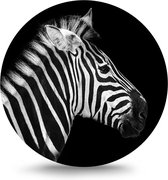 Maison de France - Dibond  Zebra - zwartwit - wit dibond / rond - 140 cm